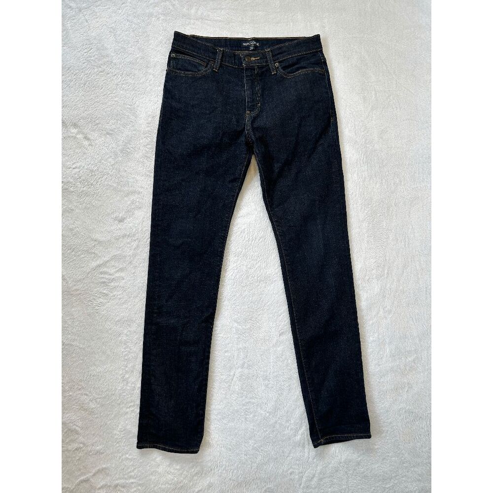 Men's J. Crew Mercantile Flex Jeans Slim Fit Dark Wash Straight, Size 32 X 32